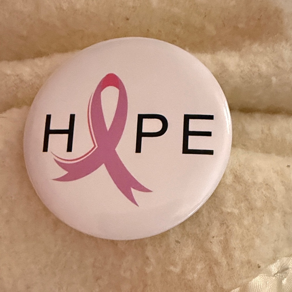 Source Unknown Pink Ribbon Hope Button